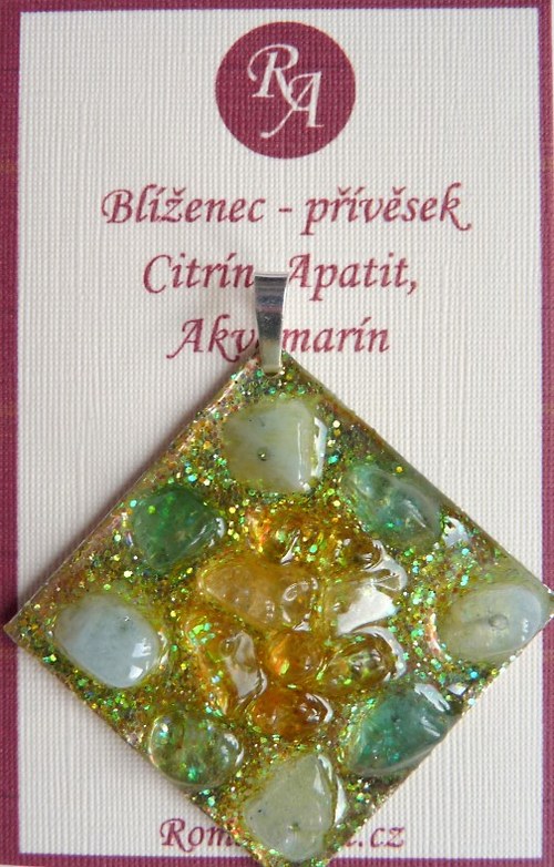 Přívěsek - Citrín, Apatit, Akvamarín — foto 5
