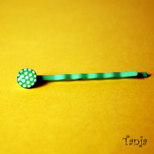 Zelené puntíkaté sponky — foto 3