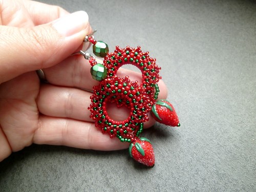 Náušnice Strawberry circles — foto 3