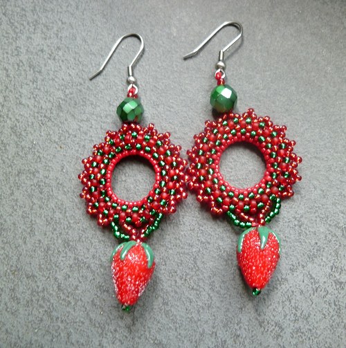 Náušnice Strawberry circles — foto 4
