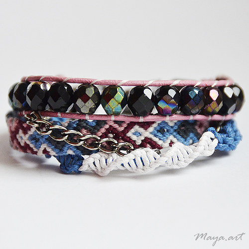 Modrorůžový náramek "EMBRACING BRACELET" — foto 2