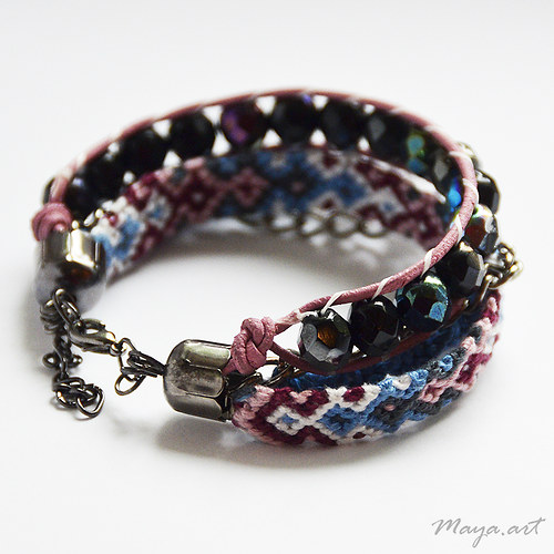 Modrorůžový náramek "EMBRACING BRACELET" — foto 3