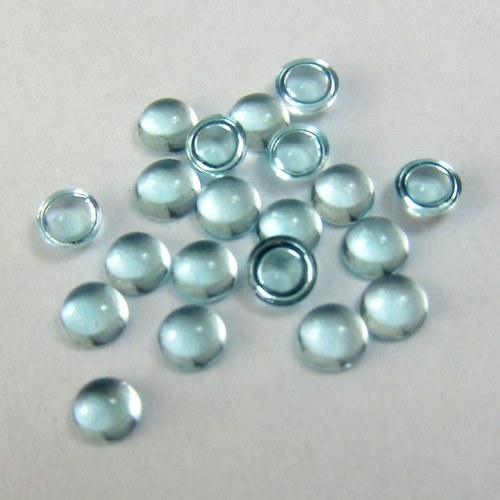 Nebesky modrý topaz - kabošon 4mm — foto 2