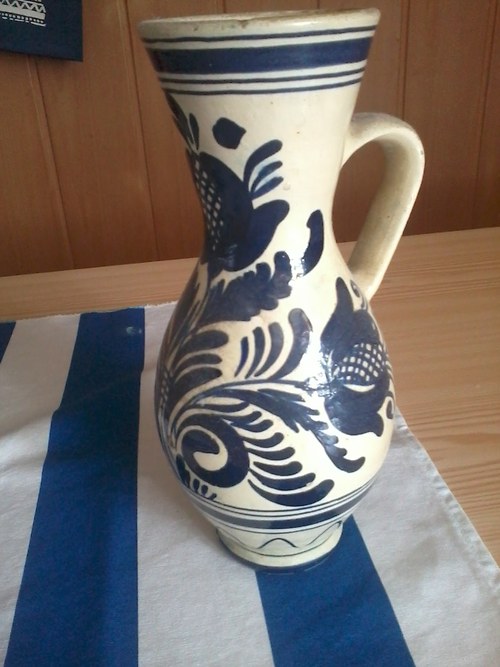 Velký džbán modrotiskový design ! sleva — foto 2