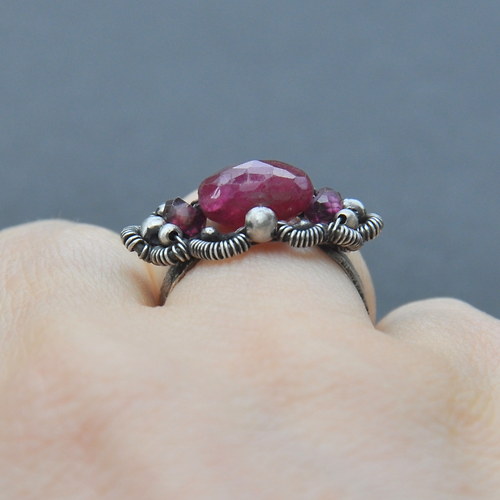 Old love: Ruby - prsten Ag 925/1000 — foto 3