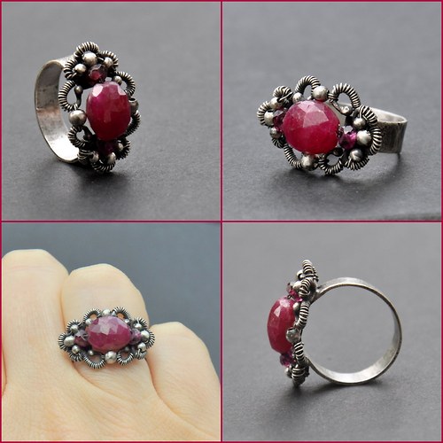 Old love: Ruby - prsten Ag 925/1000 — foto 4