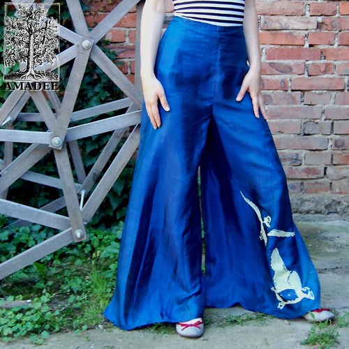 Zavinovací kalhoty Papuchalk modrá — foto 3
