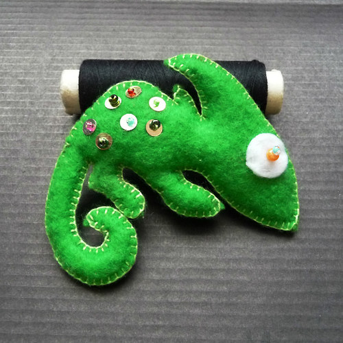 Chameleoní brož - zelená — foto 4