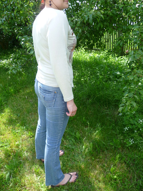 Triko béžový,rozkvetlý — foto 3