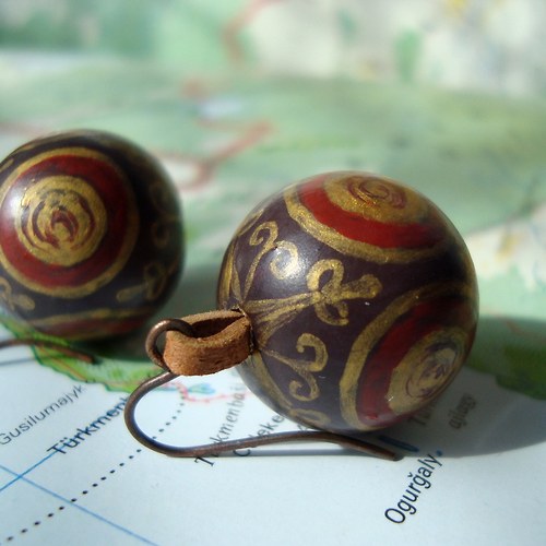 Turkmenistán - malované náušnice — foto 3