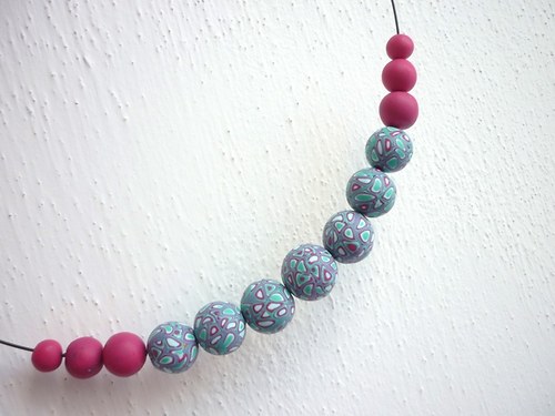 Náhrdelník - fimo korále — foto 2