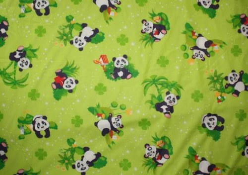 Dětská látka - metráž Panda zelená 130cm — foto 2