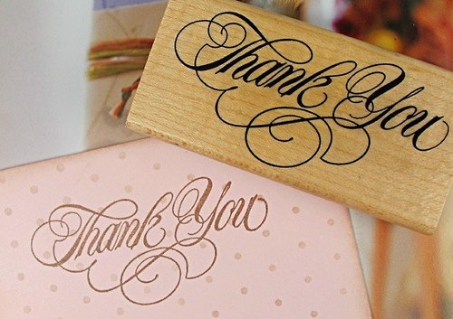 Dřevěné razítko- Thank you /3 ks/ — foto 2