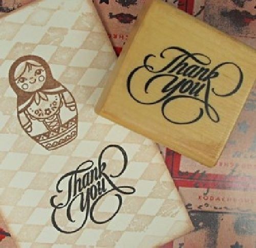 Dřevěné razítko- Thank you /3 ks/ — foto 3