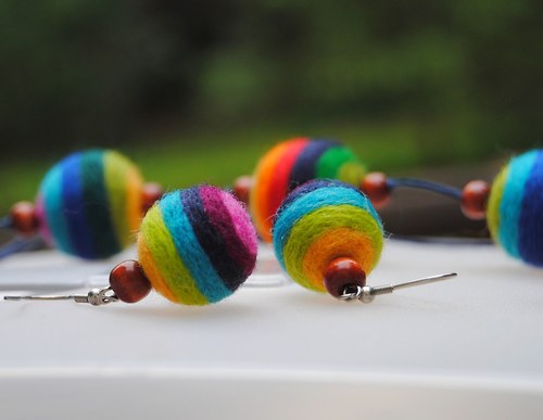 Náušnice mexické pruhované — foto 3