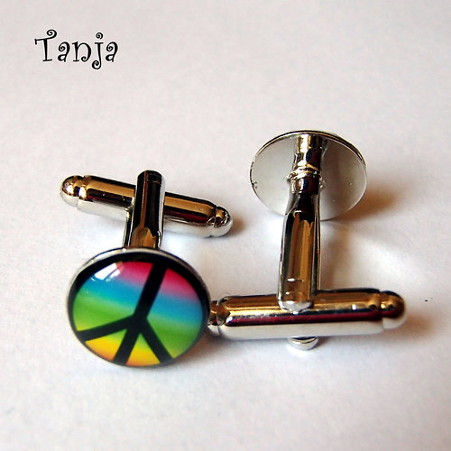Manžetové knoflíčky hippies — foto 3