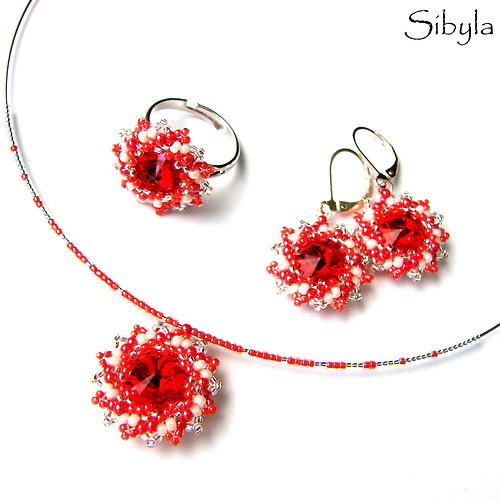 Rivoli - Red and White - Náušnice — foto 4