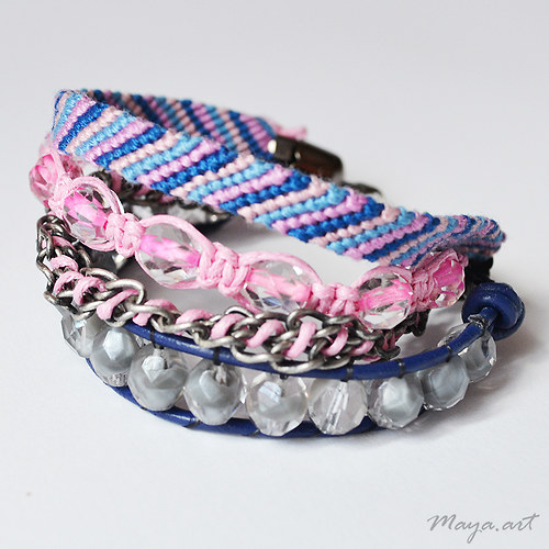 Růžovomodrý náramek "EMBRACING BRACELET" — foto 2