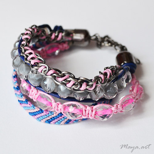 Růžovomodrý náramek "EMBRACING BRACELET" — foto 5