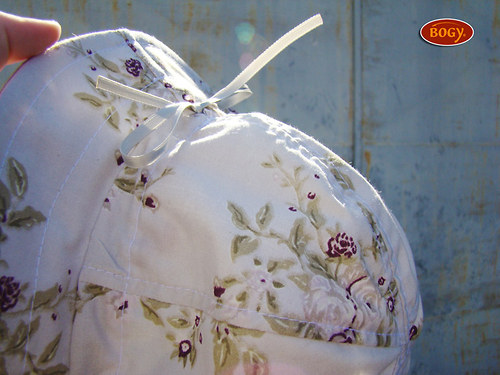 Letní plátěný klobouk béžový s vintage vzorkem — foto 3
