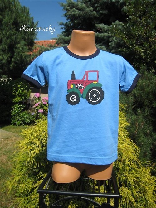 Dětské tričko s traktorem - traktor, žlutá, John — foto 2