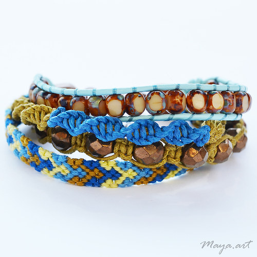 Modrohnědý náramek "EMBRACING BRACELET" — foto 2