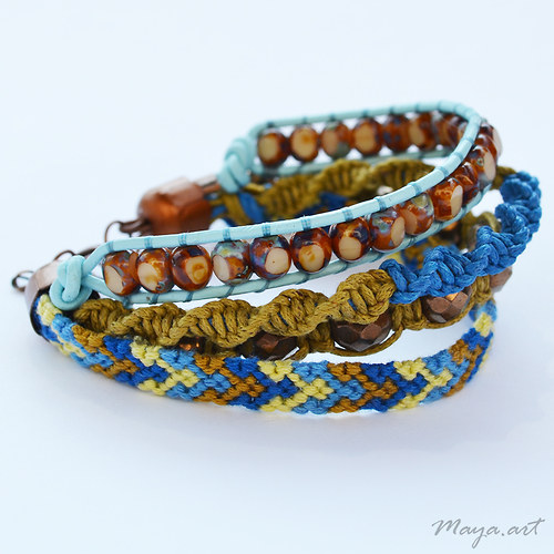 Modrohnědý náramek "EMBRACING BRACELET" — foto 3