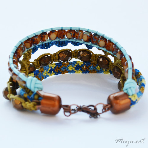 Modrohnědý náramek "EMBRACING BRACELET" — foto 4