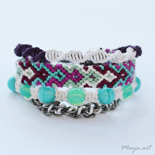 Tyrkysovofialový náramek "EMBRACING BRACELET" — foto 2