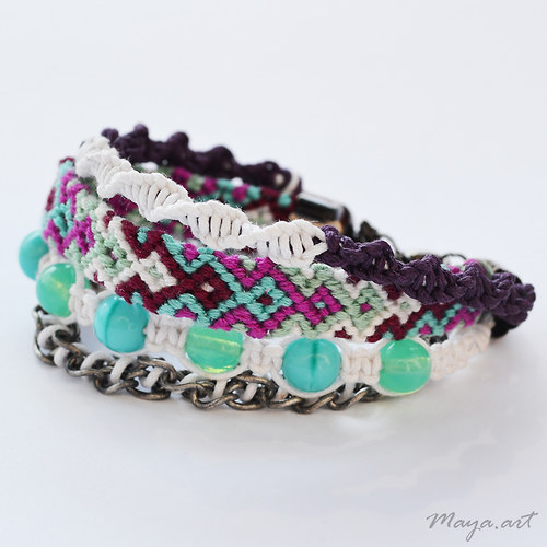 Tyrkysovofialový náramek "EMBRACING BRACELET" — foto 3
