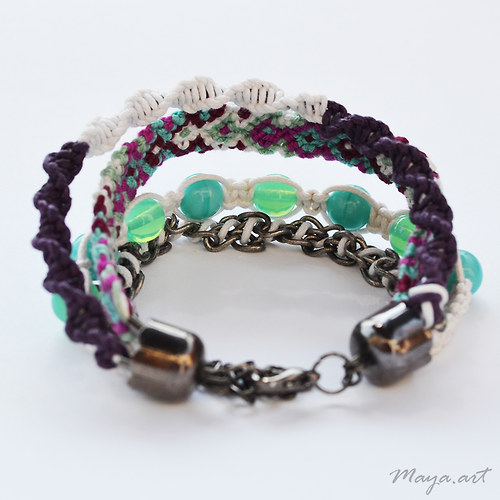Tyrkysovofialový náramek "EMBRACING BRACELET" — foto 4