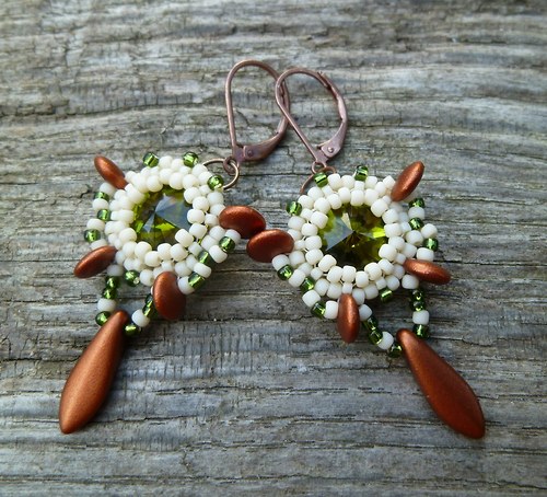 Swarovski rivoli "Olivine & Metallic rust" — foto 3