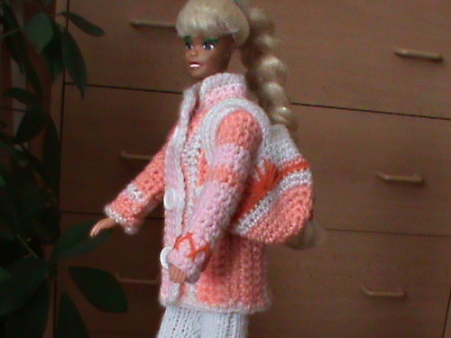 Pro barbie-růžový kabátek s taškou — foto 2
