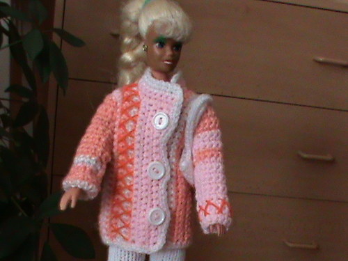 Pro barbie-růžový kabátek s taškou — foto 3