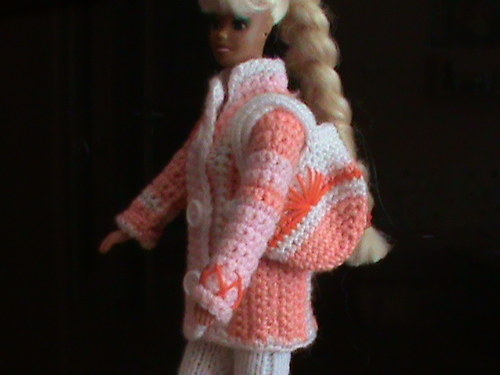 Pro barbie-růžový kabátek s taškou — foto 4
