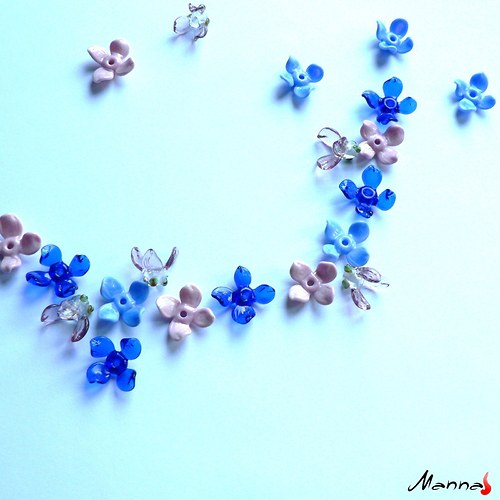 Vinuté "Flore" kvítkové mini tm.modrá — foto 2