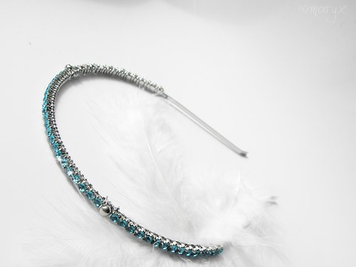 Štrasová čelenka aquamarine — foto 2