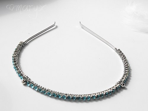 Štrasová čelenka aquamarine — foto 3