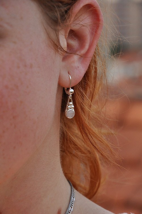Náušnice s růženíny, Ag925 — foto 3