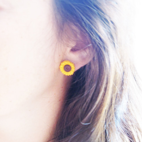 Náušničky slunečnice 13mm - chirurgická ocel — foto 5