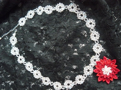 Kanzashi náhrdelník — foto 4