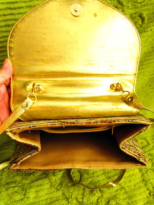 Vintage kabelka gold — foto 4
