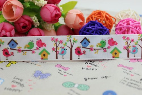 Stuha rypsová š.22 mm:Ptáčci — foto 2