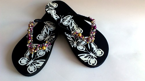 Flip-flop No.3 .. black butterfly — foto 2
