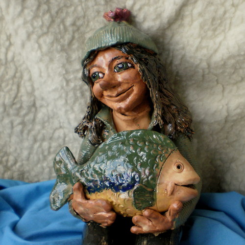 Vodník Kristián,s kaprem,36cm — foto 3
