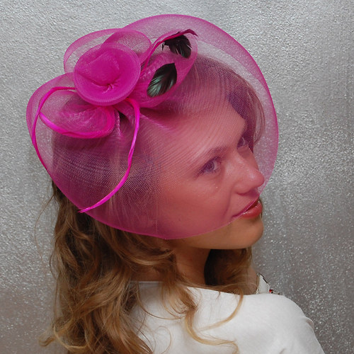 Lady Pink ... klobouk či fascinator — foto 3