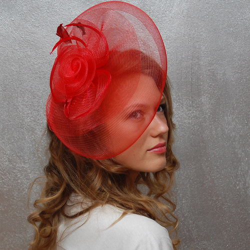 Lady Red ... klobouk či fascinator — foto 2