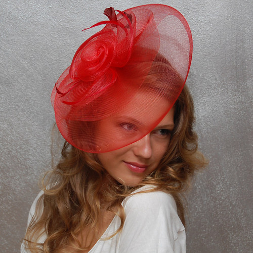 Lady Red ... klobouk či fascinator — foto 3