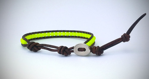 Kožený náramek NeonYellow - Single — foto 2