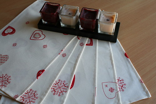 Vánoční sada se srdíčky : běhoun + prostírání — foto 2